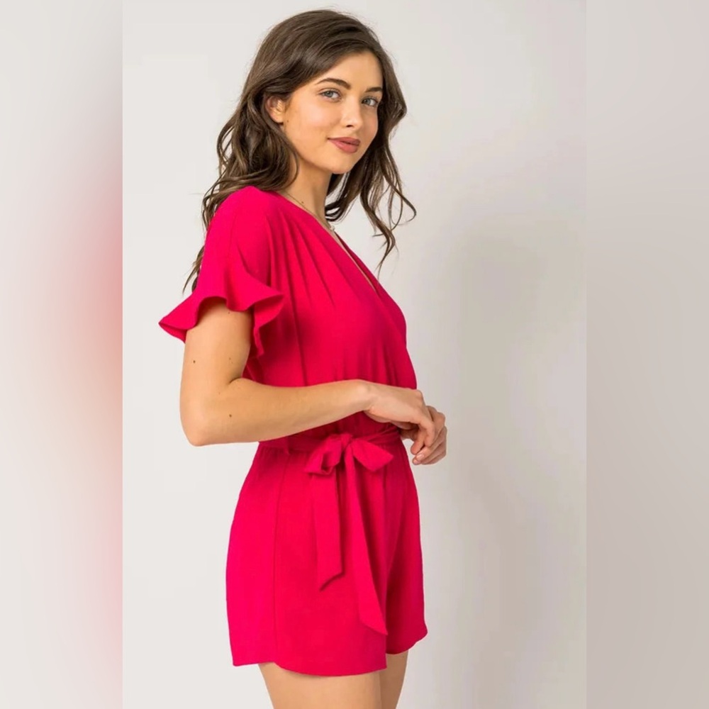 NWT Pink Tie-Waist Romper | Comfy Spring Summer Romper | Size S - Picture 4 of 7